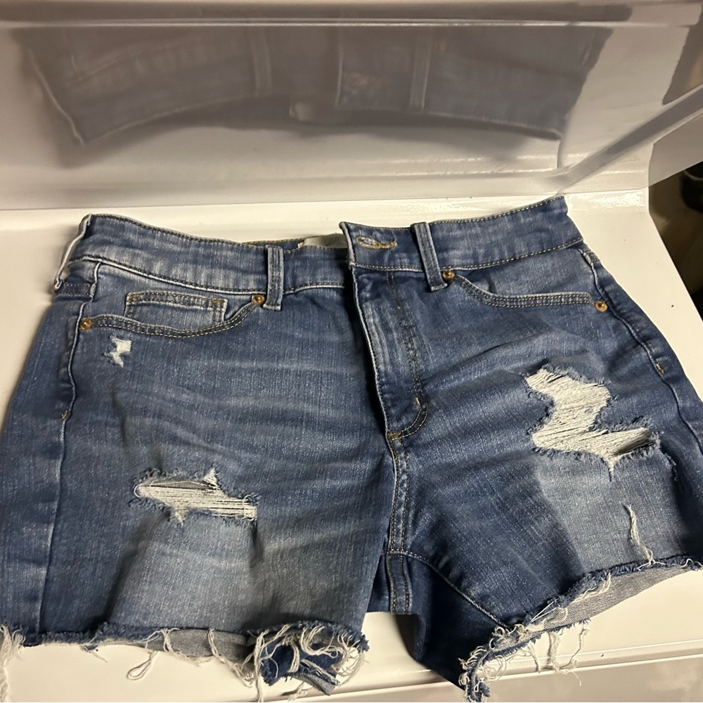 Universal Thread Distressed High Rise Midi Short size 12 jean shorts Target